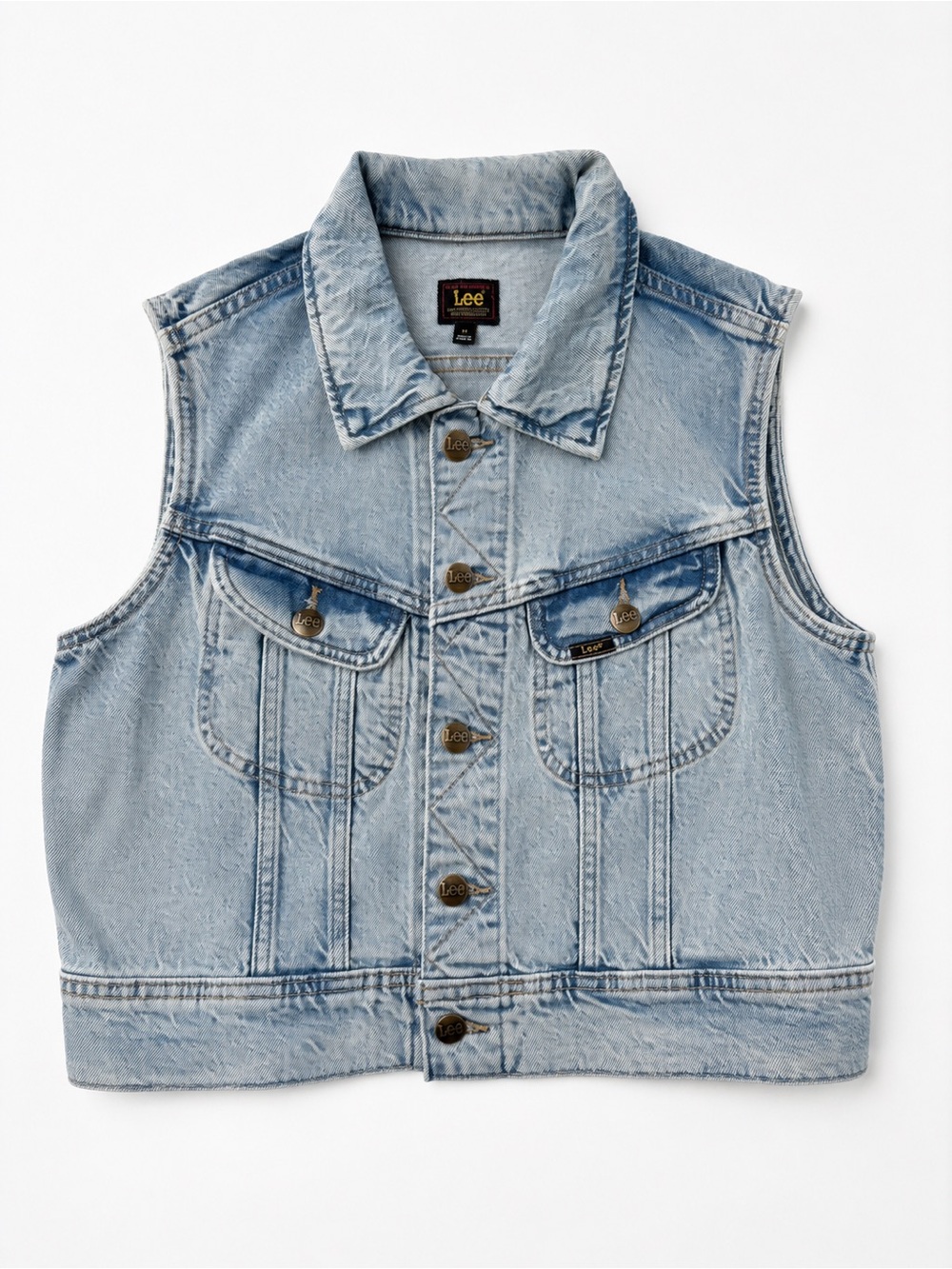 Lee Light Wash Denim Vest Women's Size Medium Y2K Western Classic